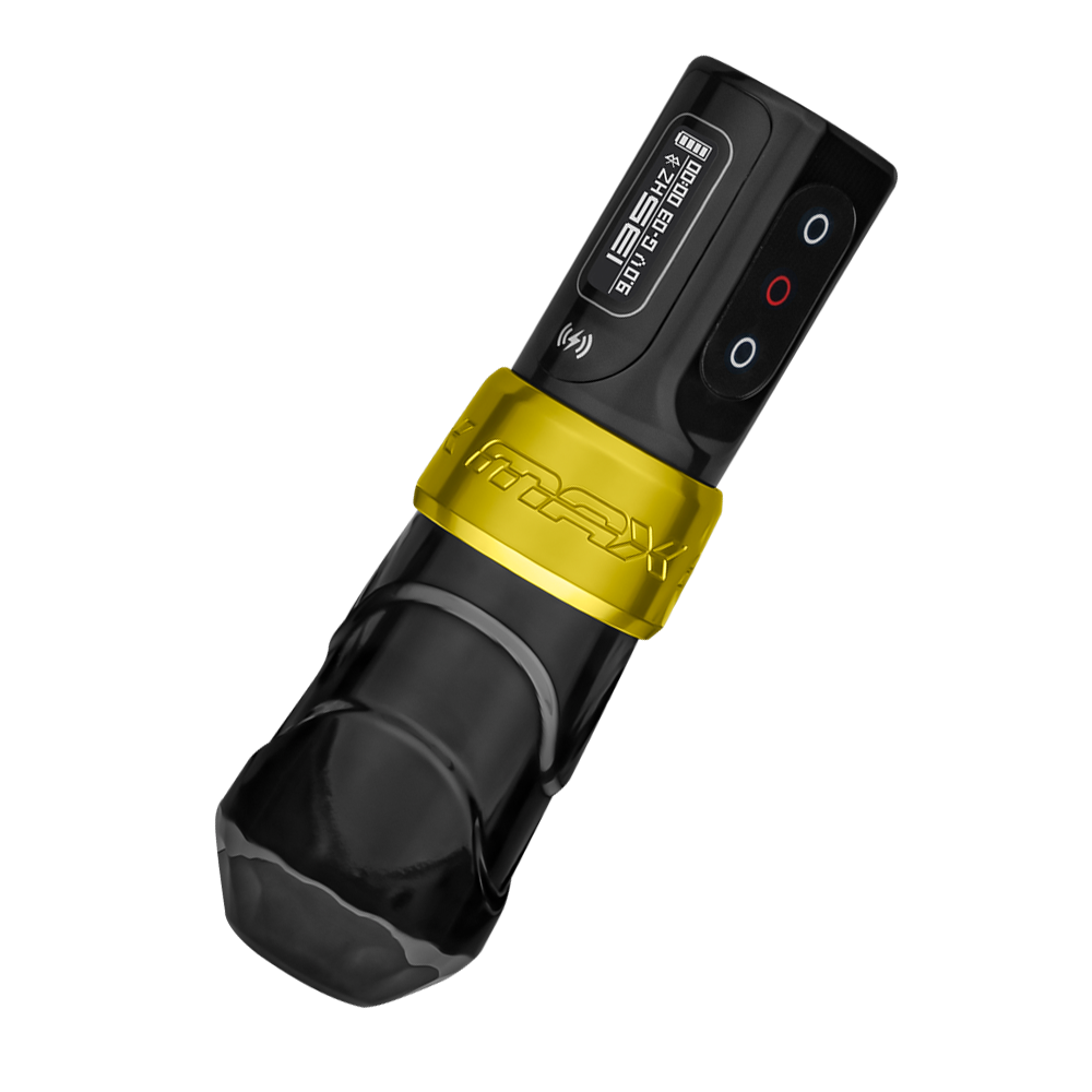 Black and Gold FK Irons Flux Max Tattoo Machine